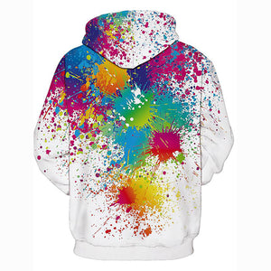 3D Printed Tie Dye Rainbow Art Hoodie - Hooded Casual Basic Club Pullover