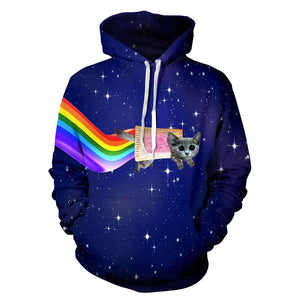 Rainbow Space Kitty Hoodie