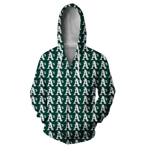 Oakland Athletics Hoodies - Pullover Green Hoodie