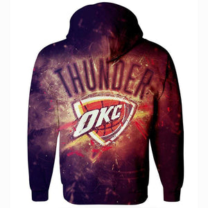 Basketball Oklahoma City Thunder Hoodies - Zip Up Red Thunder Hoodie
