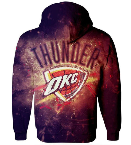 Image of Basketball Oklahoma City Thunder Hoodies - Pullover Thunder 3D Hoodie