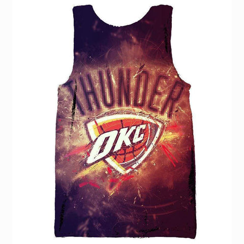 Image of Basketball Oklahoma City Thunder Hoodies - Zip Up Red Thunder Hoodie