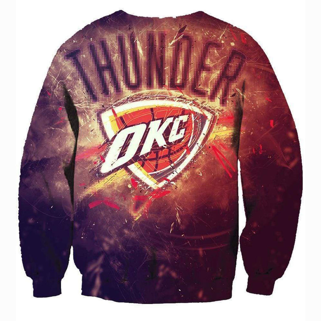 Basketball Oklahoma City Thunder Hoodies - Zip Up Red Thunder