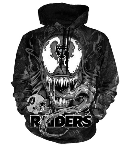 Image of Okland Raiders Venom Hoodies - Pullover Black Hoodie