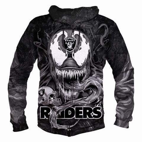 Image of Okland Raiders Venom Hoodies - Pullover Black Hoodie