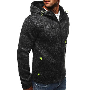 Polka Dot Split Hoodie - Hooded Active Basic Sports Zip Up Jacket