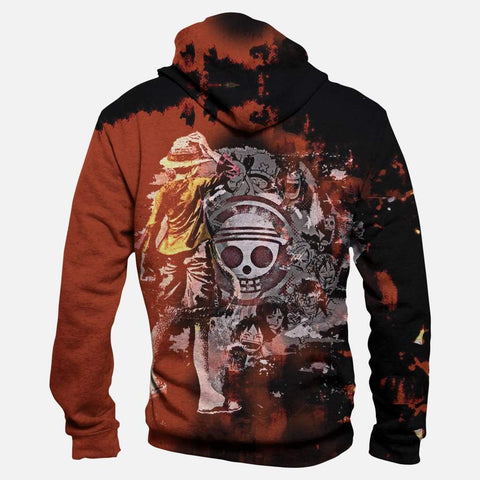 Image of One Piece Roroya Sauron Hoodies - Pullover Red Bleed Hoodie