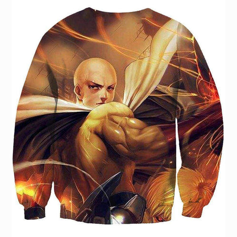 Image of One Punch Man Hoodies - Pullover Fighting Yellow Hoodie