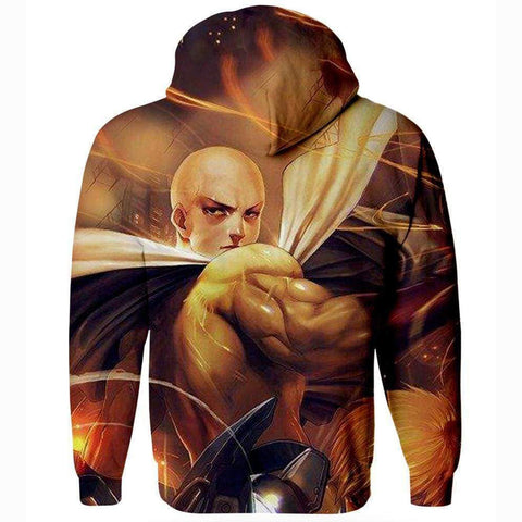 Image of One Punch Man Hoodies - Pullover Fighting Yellow Hoodie