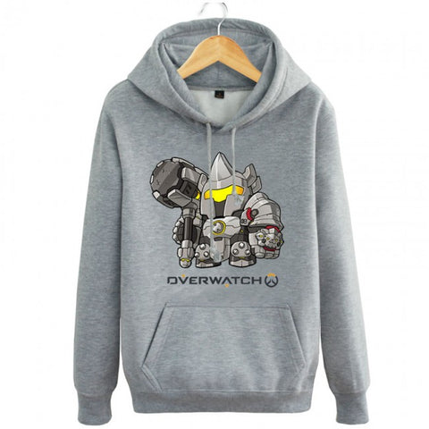 Image of Overwatch Reinhardt Hoodies - Pullover Black Hoodie