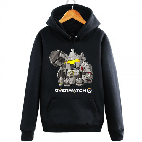 Image of Overwatch Reinhardt Hoodies - Pullover Black Hoodie