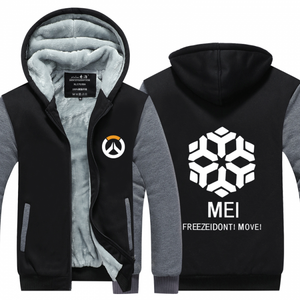 Overwatch Mei Thicken Outerwear Winter Jackets - Pullover Black  Jacket