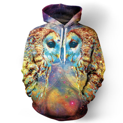 Image of Animal Beautiful Owl Hoodies - Epic Pullover Yellow Hoodie