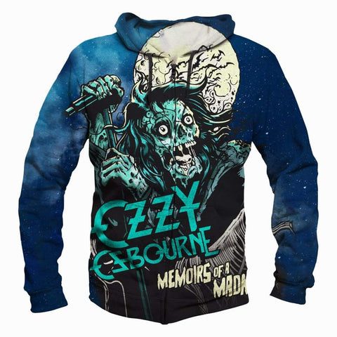 Image of Ozzy Osbourne Hoodies - Pullover Blue Hoodie