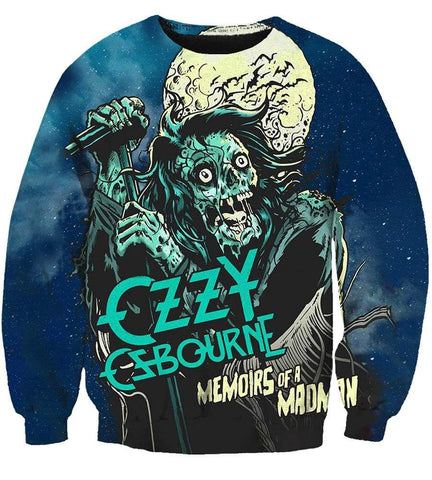 Image of Ozzy Osbourne Hoodies - Pullover Blue Hoodie