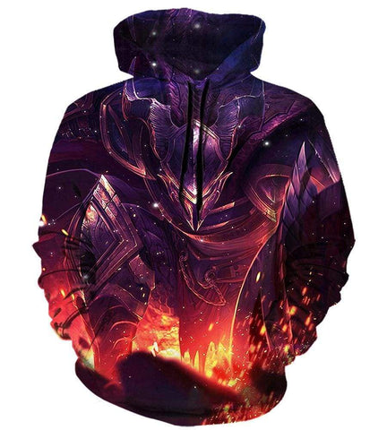 Image of League Of Legend Pantheon Hoodies - Pullover Black Hoodie