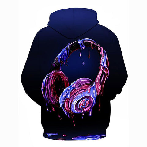 Image of Men's Geometric 3D Printed Hooded Pullover - Casual Hoodie