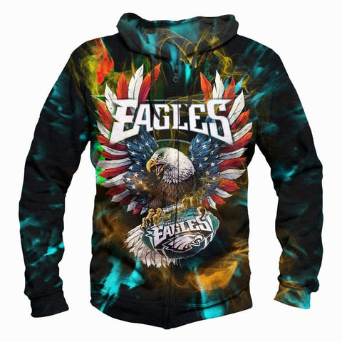 Image of Philadelphia Eagles Hoodies - Pullover Black Hoodie