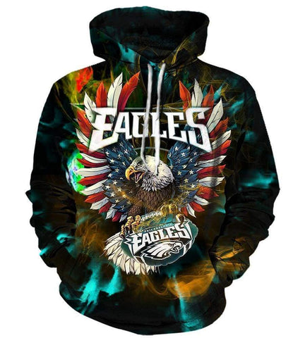 Image of Philadelphia Eagles Hoodies - Pullover Black Hoodie