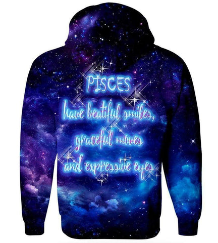 Image of Horoscope Pisces Hoodies - Pullover Black Hoodie