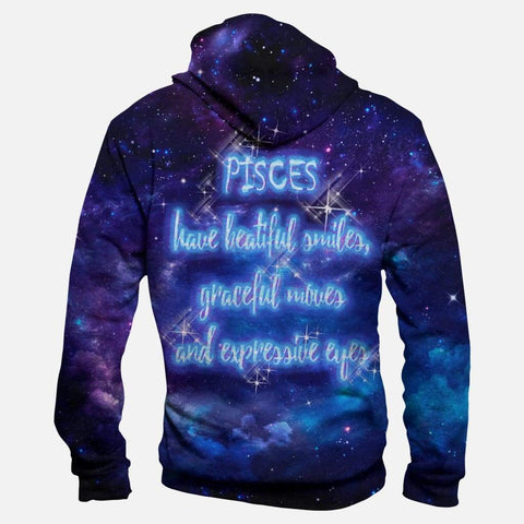 Image of Horoscope Pisces Hoodies - Pullover Black Hoodie