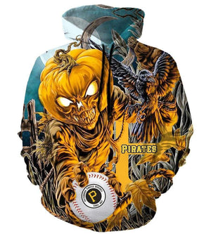 Pittsburgh Pirates Halloween Hoodies - Pullover Yellow Hoodie