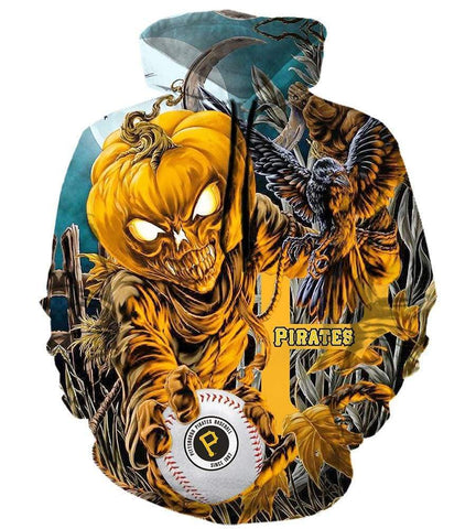 Image of Pittsburgh Pirates Halloween Hoodies - Pullover Yellow Hoodie