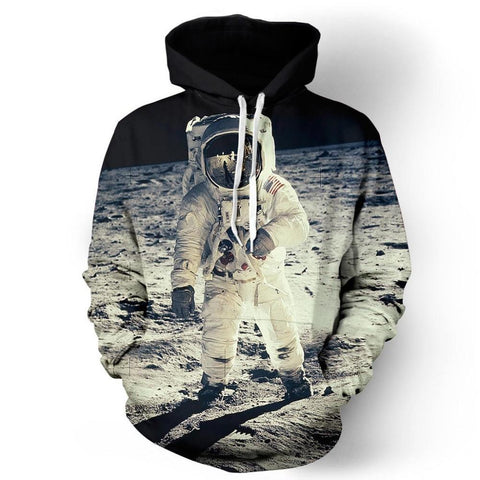 Image of New Unisex Fashion Astronaut Moon Landing 3D Print Hoodies Pullover Sweatshirt