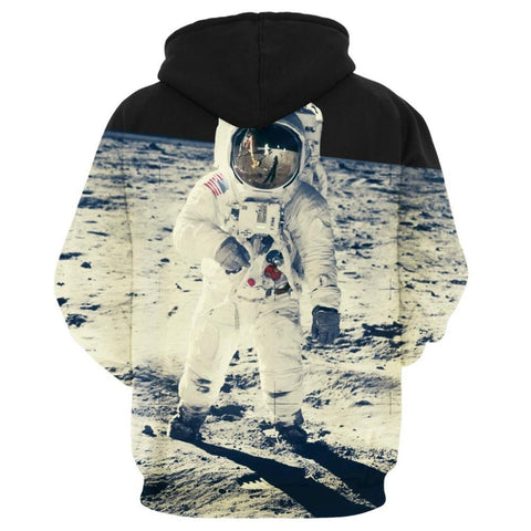 Image of New Unisex Fashion Astronaut Moon Landing 3D Print Hoodies Pullover Sweatshirt