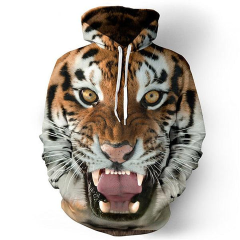 Image of 3D Tiger Lion plus size men women pullovers