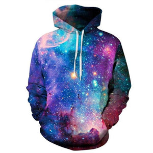 Nebula Space Aurora Galaxy 3D Unisex Pocket Hoodie