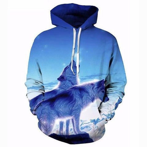 Image of Ice Howling Wolf Hoodie