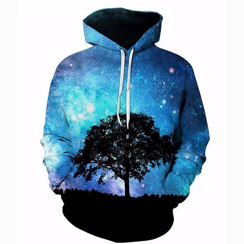 Image of Unisex 3D Aqua Galaxy Hoodie