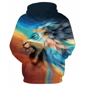 Unisex Light Prism Lion 3D Printed Hoodie