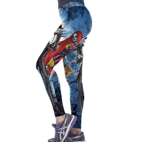 Image of Halloween Jack Skellington Leggings - Nightmare Before Blue Sexy Legging