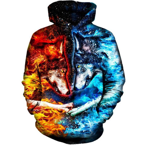 Image of Fire And Ice Wolves Hoodie