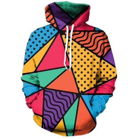 Image of Multi-Colour Geometric Pattern Hoodie