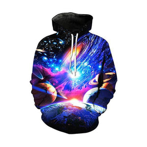 Pink Planets And Stars Galaxy Hoodie