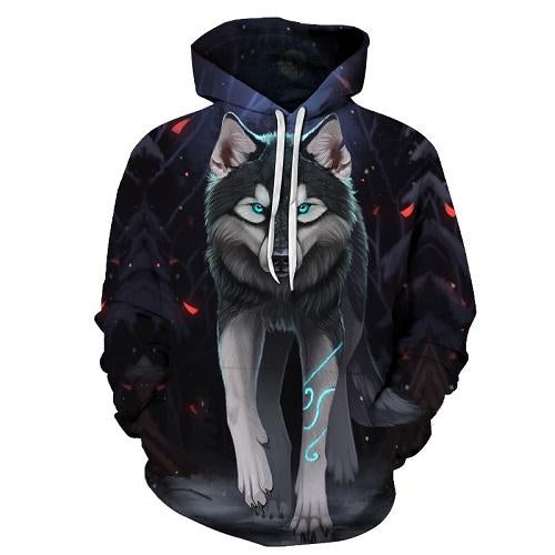 Dark Wolf 3D Printed Hoodie