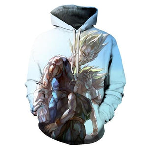 Dragon Ball Z Hoodies - Majin Vegeta and Trunks Hoodie - 3D Pull Over Hoodie