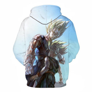 Dragon Ball Z Hoodies - Majin Vegeta and Trunks Hoodie - 3D Pull Over Hoodie