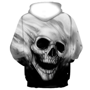 Black & White Skull -  Halloween Hoodie