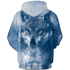 Unisex Winter Wolf 3D Pattern Hoodie