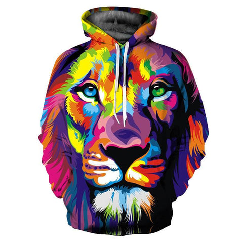 Image of Multi Coloured Lion Hoodie