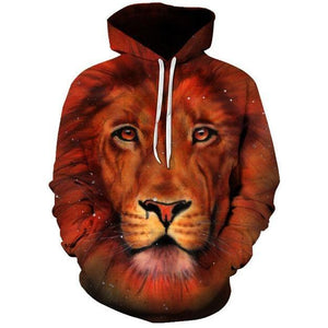 Orange Lion 3D Printed Hoodie