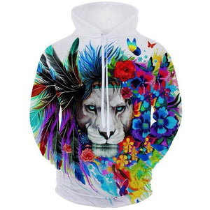 Colourful Flower Lion Hoodie