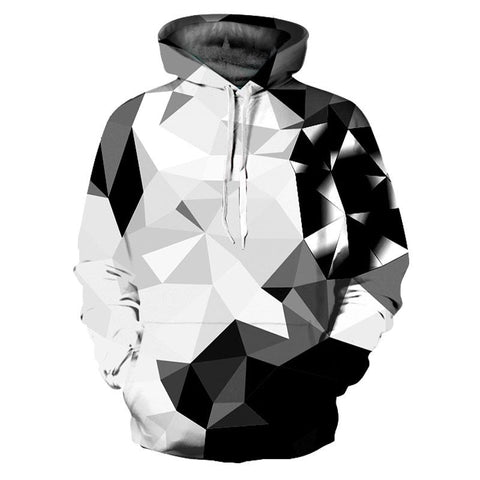 Image of Black And White Geometry Art Hoodie