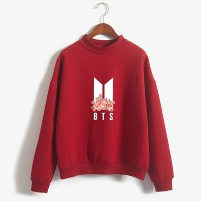 Image of BTS Sweatshirt - BTS Turtleneck Floral Sweatshirt