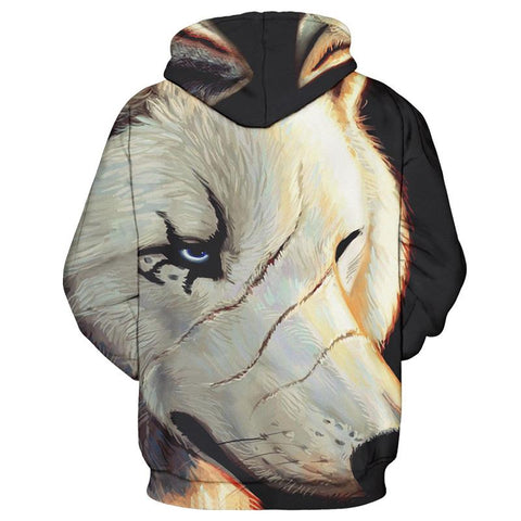 Image of Scar Face Wolf 3D Printed Hoodie