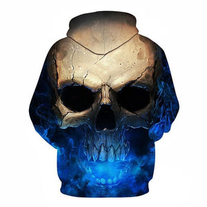Blue Smoke Skull - Halloween Hoodie